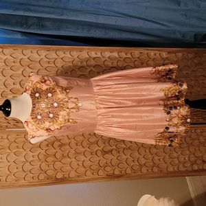 Print pink polyester dress